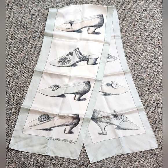 Adrienne Vittadini "Marie Antoinette Shoes" Silk Oblong Scarf - Picture 1 of 11
